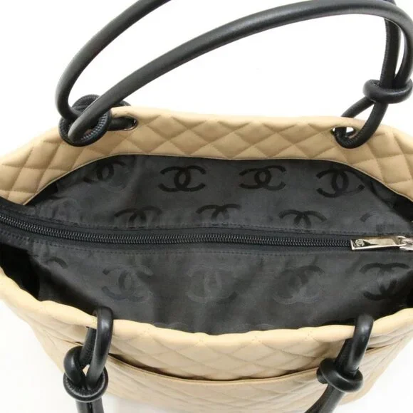 Chanel Beige Calfskin Cambon Ligne Large Tote Handbag 10115108 - Picture 9 of 16
